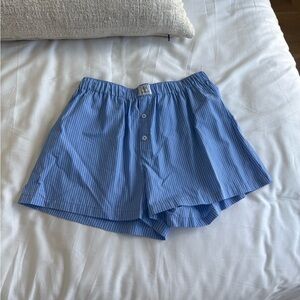 PARKE BLUE STRIPED BOXER SHORTS SIZE L
